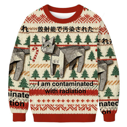 Sweatshirt Moche de Noël Chat Contaminé par les Radiations Tokyocanvas
