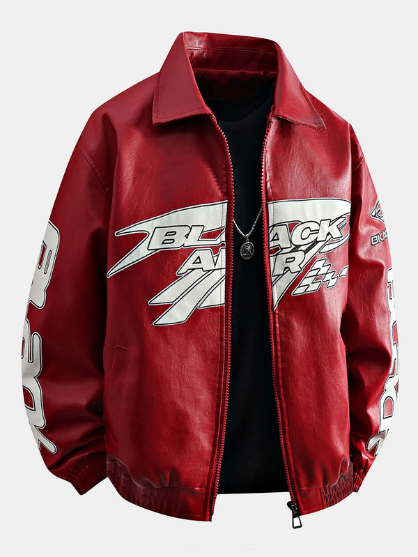 Black Air Leather Racing Jacket