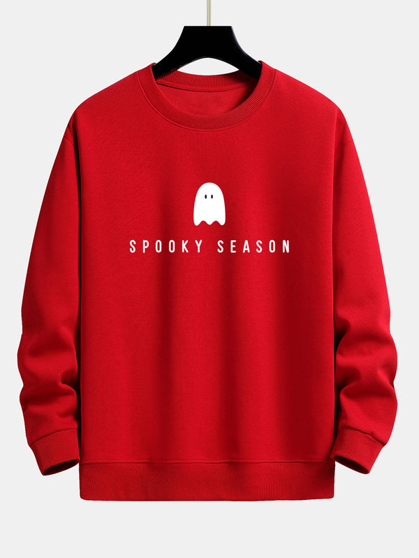 Sudadera de corte relajado con estampado de fantasma de temporada espeluznante