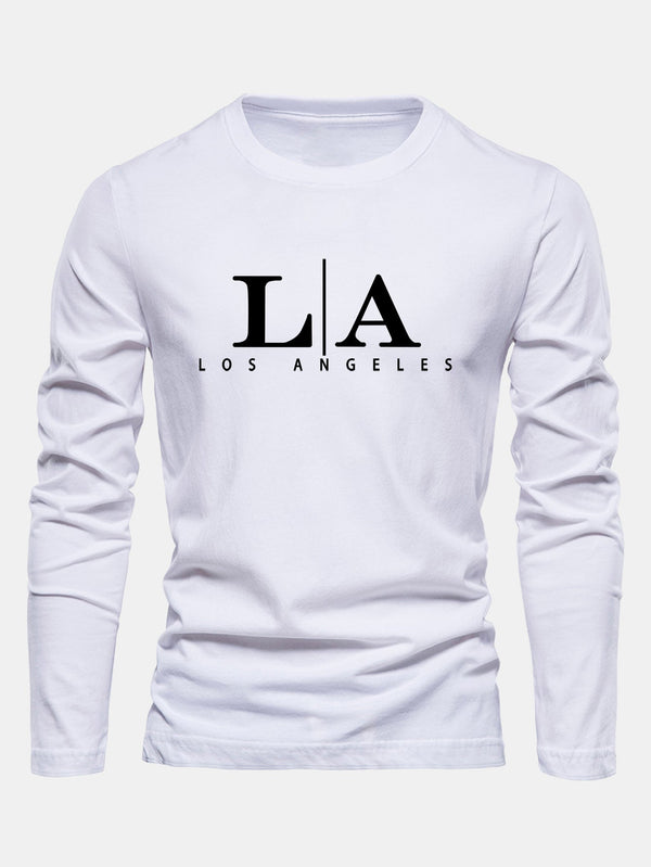 T-shirt à Manches Longues en Coton Imprimé Los Angeles