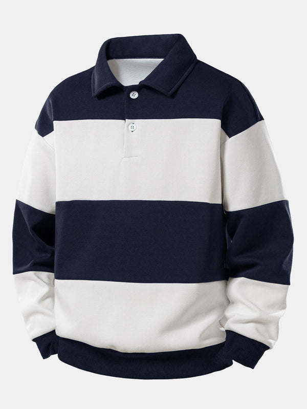 Bicolore Relax Fit Polo Sweatshirt