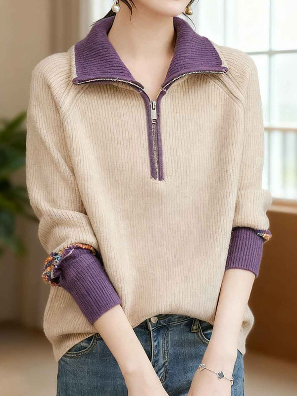 Pull en maille à col ouvert Madeline