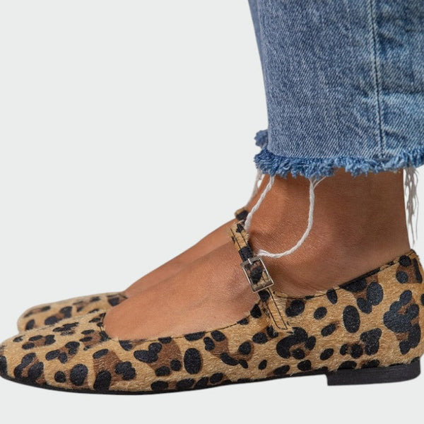 Olivia - Chaussures Mary Jane à imprimé léopard