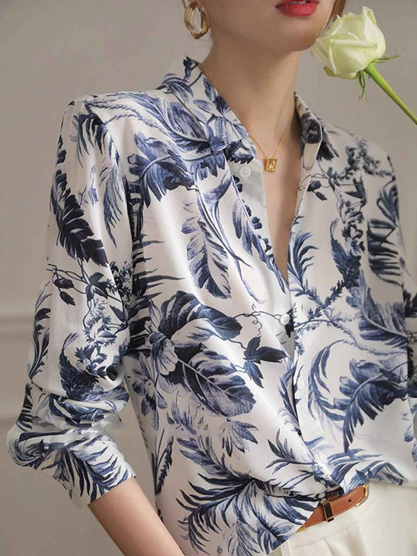 Chemise Imprimée Classique à Col V Gianna