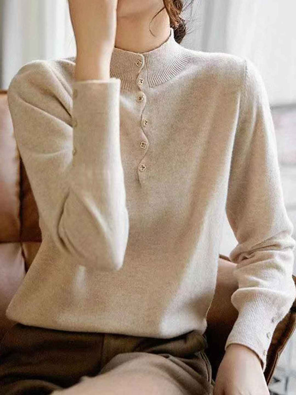 Pull en maille à col roulé lâche avec perles Olivia