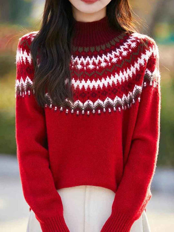 Pull en maille à col roulé classique Sophie
