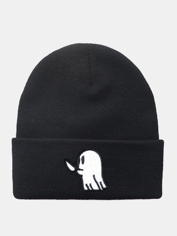 Ghost Pattern Embroidered Warm Beanie Hat