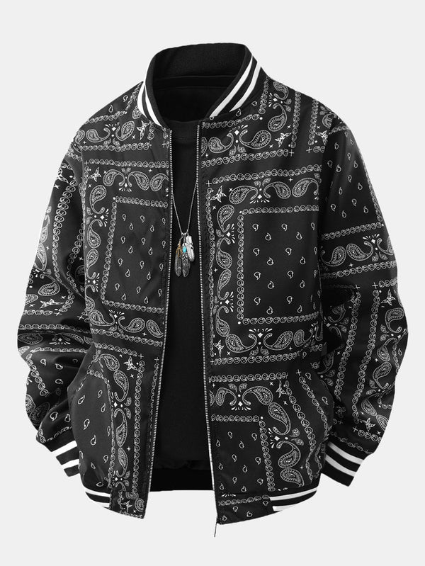 Chaqueta de béisbol con estampado de cachemira