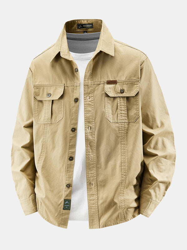 Chemise Longue à Manches avec Poches Pratiques