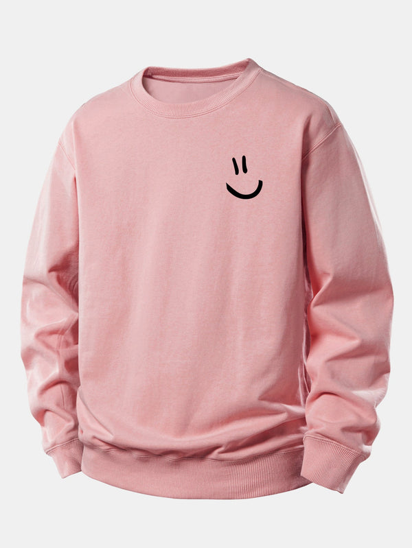 Smiley Face Print Relax Fit Sweatshirt