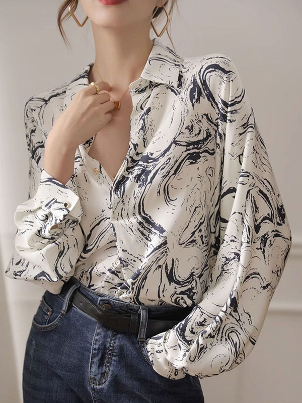 Chemise Imprimée Classique à Col Valeria