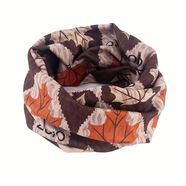 Écharpe vintage avec imprimé feuilles