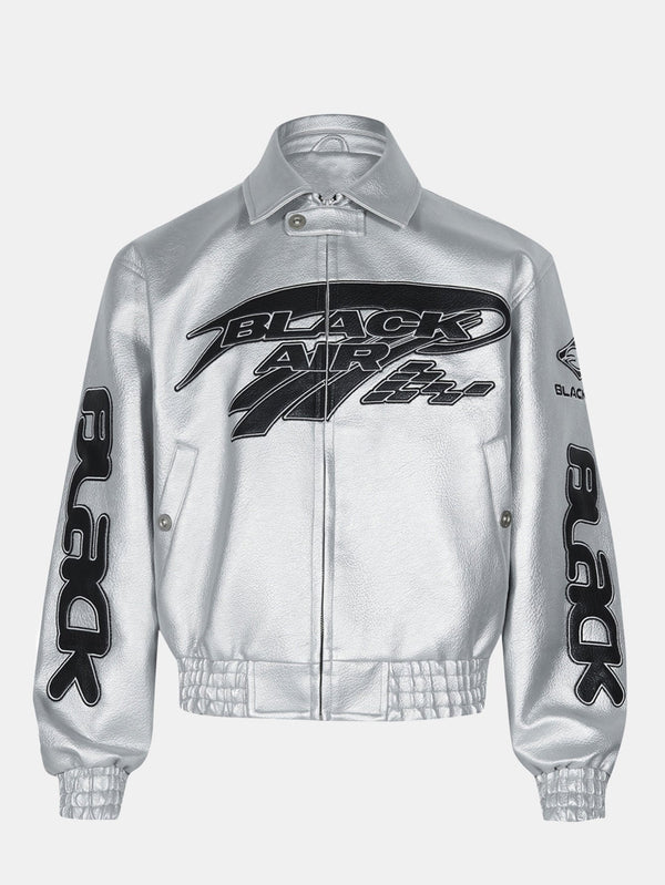 Veste Techwear en Cuir Noir