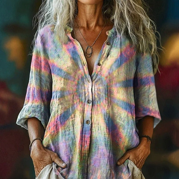 【Manches Longues】Chemisier Vintage Coloré