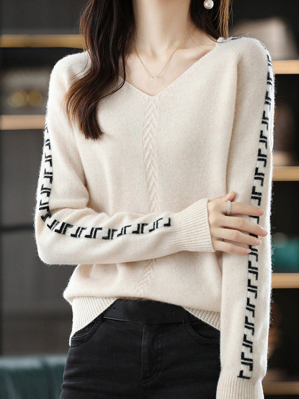 Pull en maille à col V Jessica