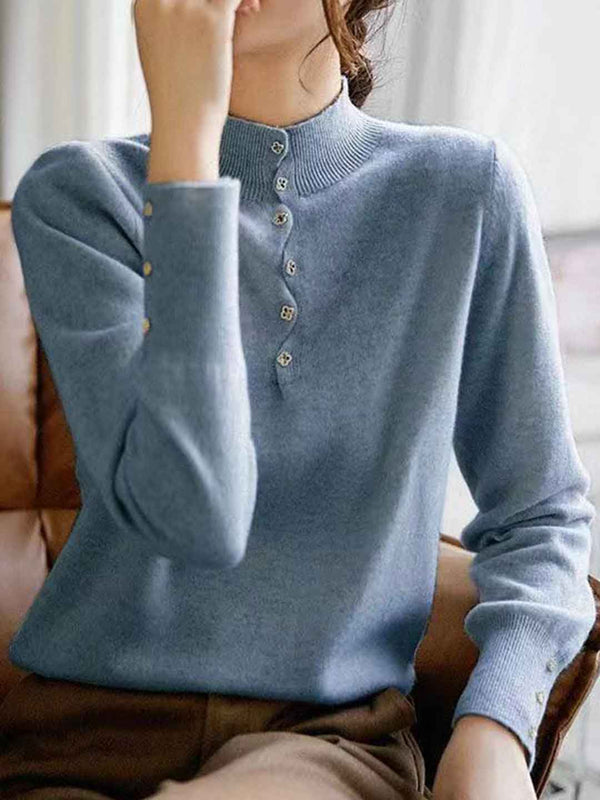 Pull à col roulé lâche avec perles Olivia