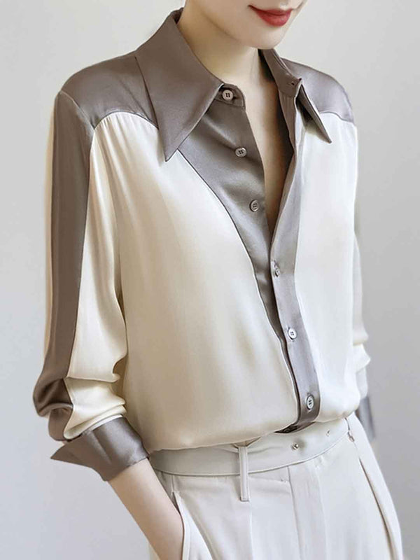 Chemise en Chiffon à Col Polo Sophie Chic