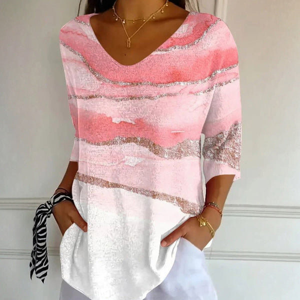 T-shirt décontracté avec dégradé de couleurs