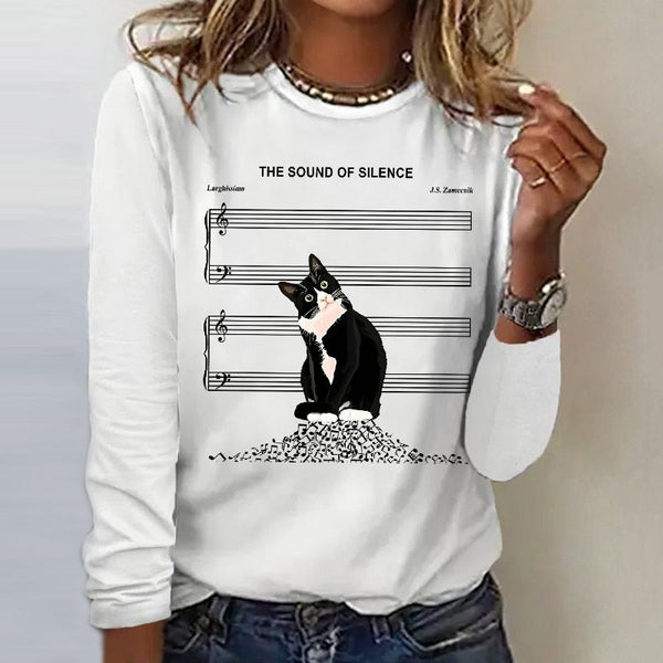 T-shirt décontracté avec impression de chats