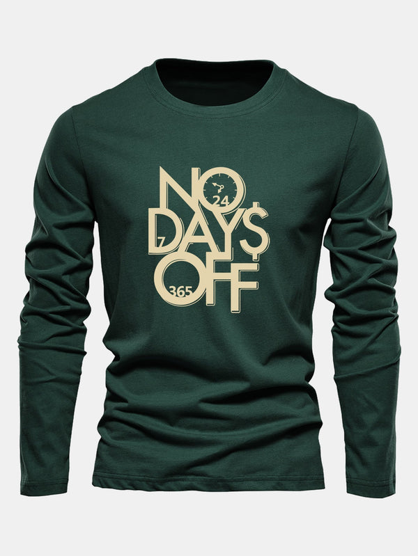 T-shirt à manches longues en coton 'No Days Off'