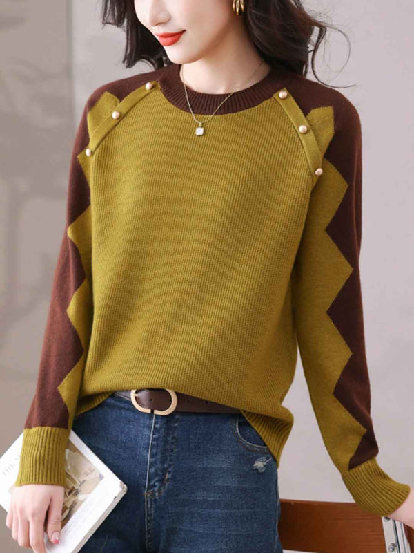Pull en tricot jacquard à col rond Bailey