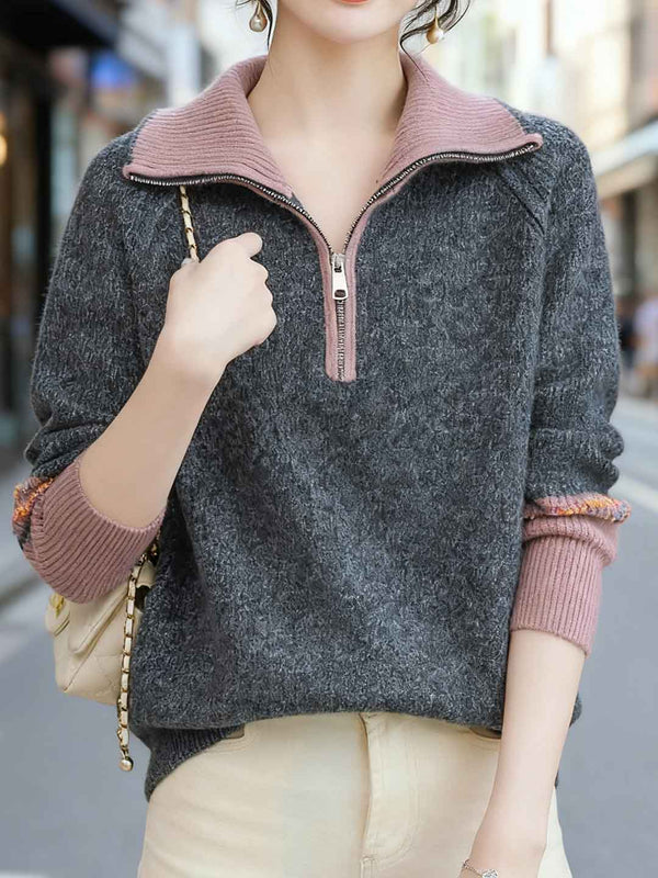 Pull en tricot à col ouvert Madeline