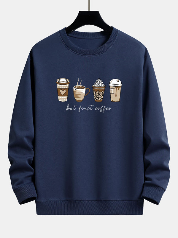 Relaxed Fit Printed Coffee Sweatshirt