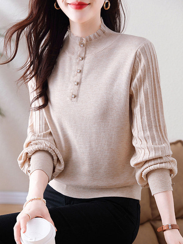 Pull-over tricoté à col roulé rétro Hannah