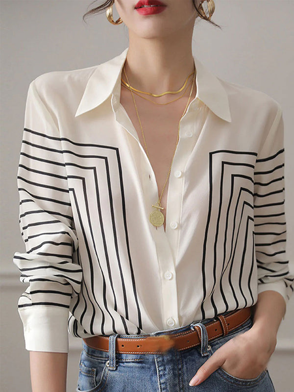 Chemise Rayée Ample Rétro Natalie
