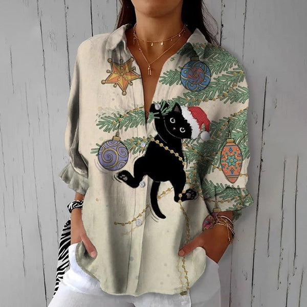 Chemise avec Imprimé Créatif de Chats