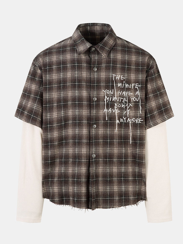 Chemise à carreaux 2 en 1 avec effet déchiré