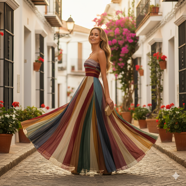Emily - Robe sans manches et colorée