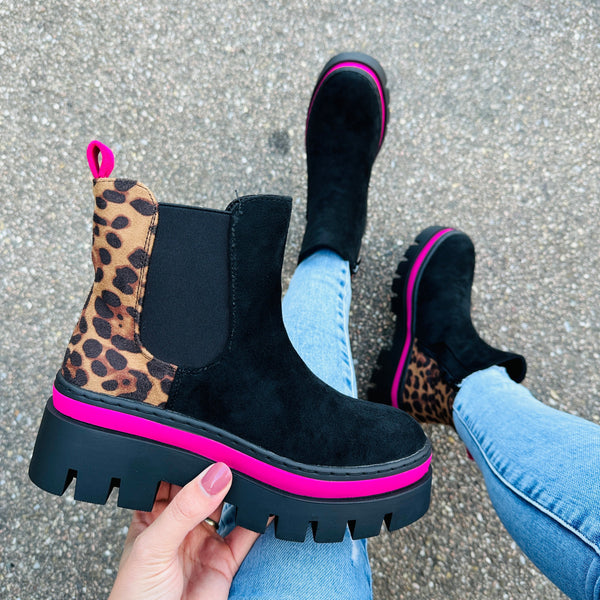 Bottes Fuchsia à Cheville