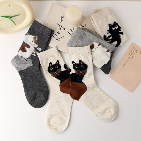 Chaussettes Décontractées Avec Motif de Chat