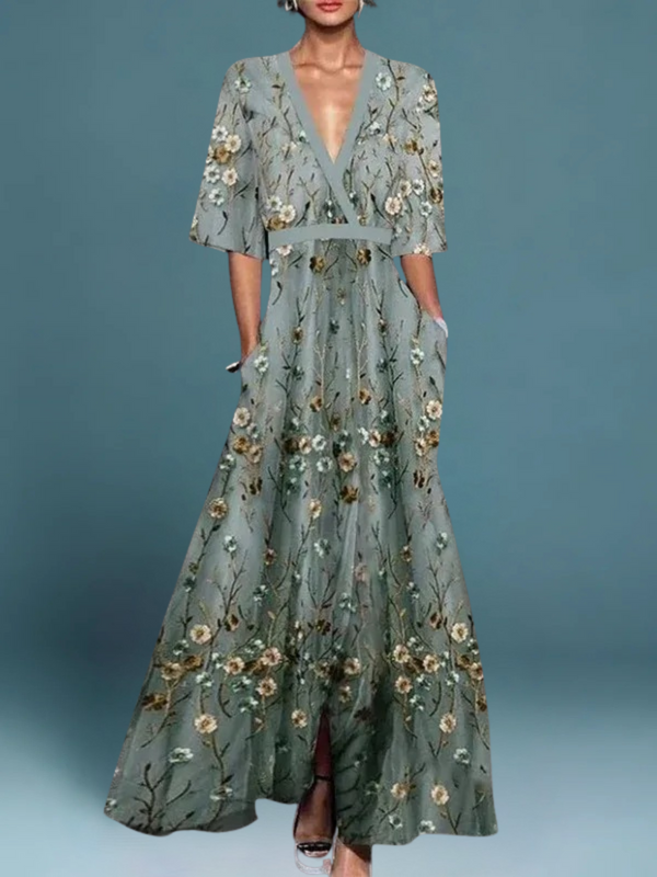 ADÈLE| Robe Longue Élégante à Fleurs